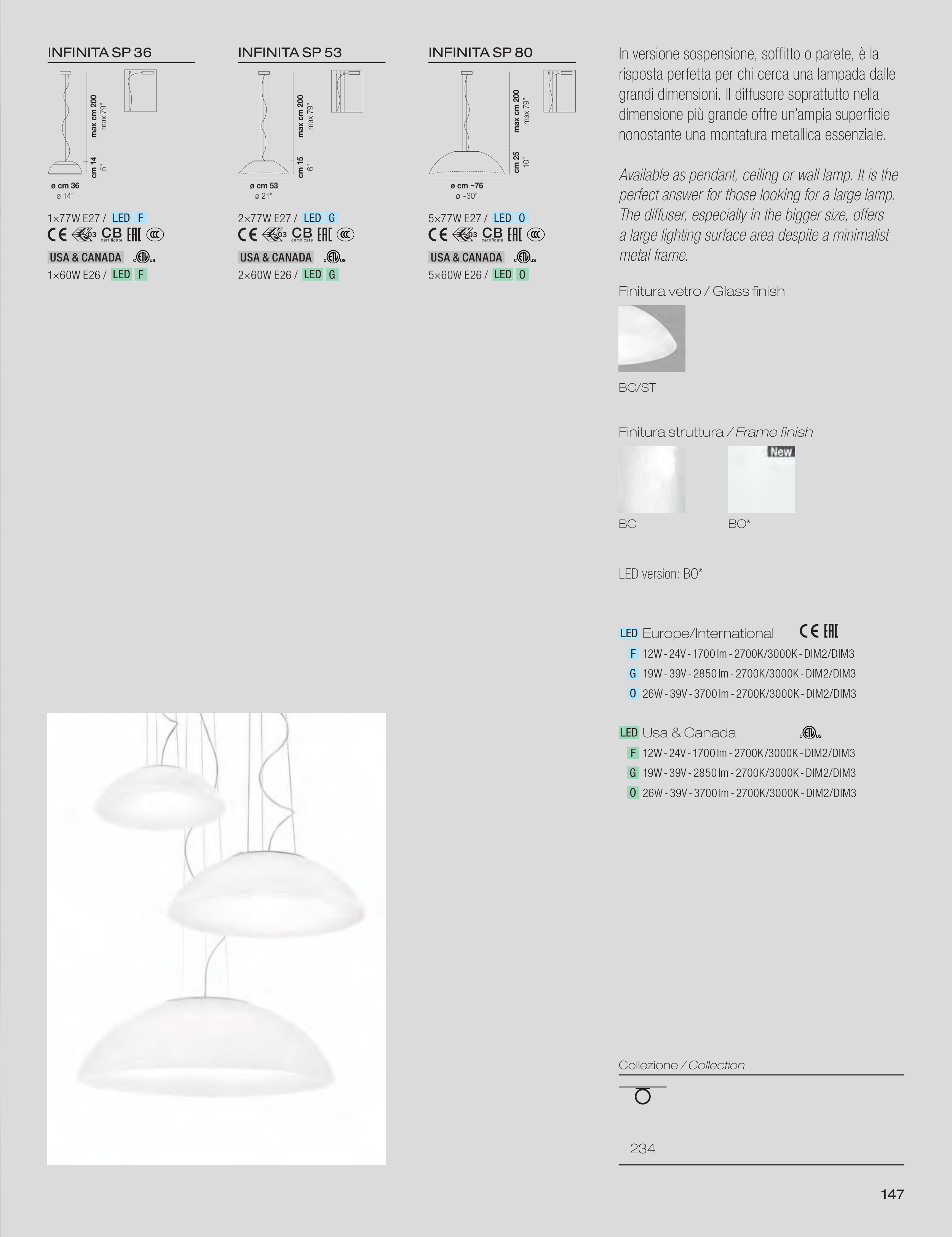 Surface SP G LED lampada a sospensione VISTOSI